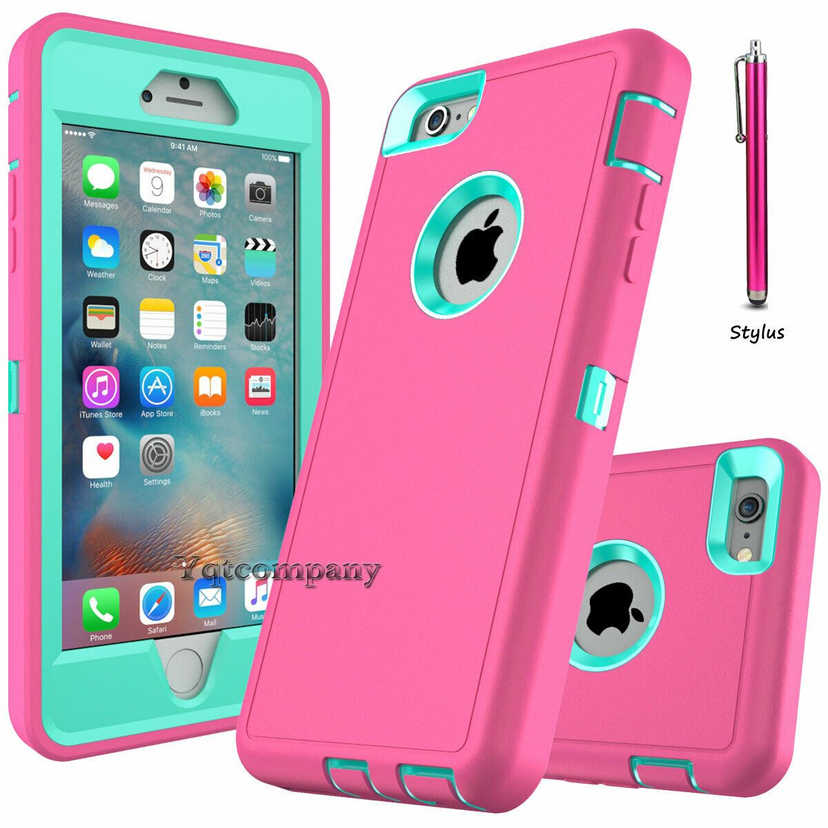 For iPhone 6s 7 8 Plus 11 Pro Max XR XS Max SE ULTRA SHOCKPROOF Armor Cover Case yqtcompany For Apple iPhone 6 Pink 