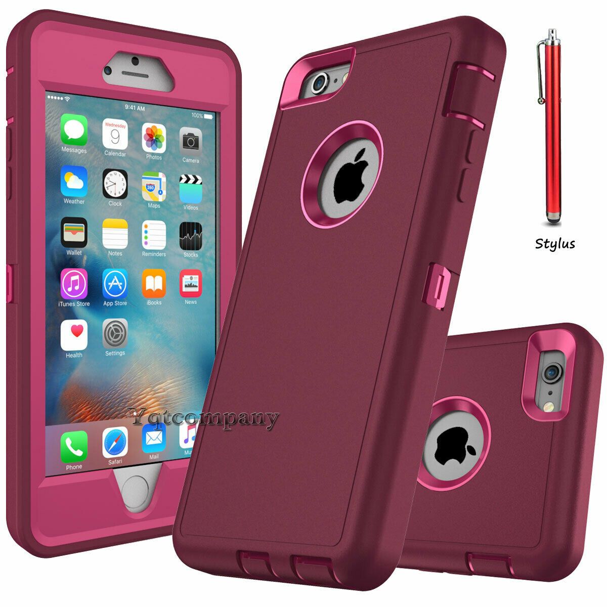 For iPhone 6s 7 8 Plus 11 Pro Max XR XS Max SE ULTRA SHOCKPROOF Armor Cover Case yqtcompany For Apple iPhone 6 Red 