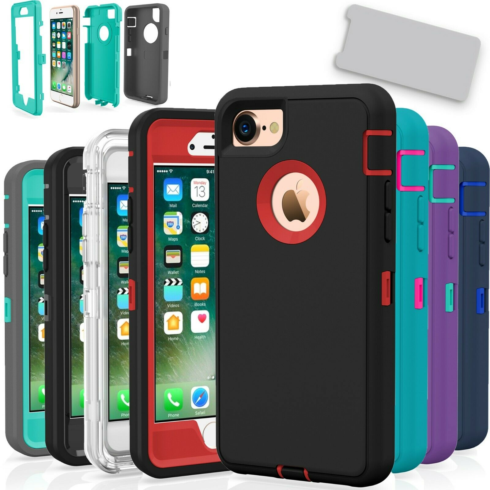 For iPhone 7 / 7 Plus 8 / 8 Plus Case Cover Protective Hybrid Rugged Shockproof alphaaccessmobile 