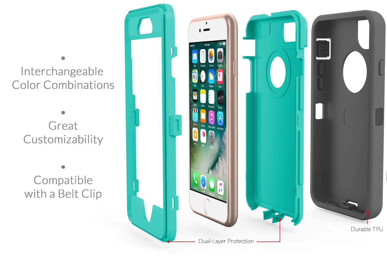 For iPhone 7 / 7 Plus 8 / 8 Plus Case Cover Protective Hybrid Rugged Shockproof alphaaccessmobile 