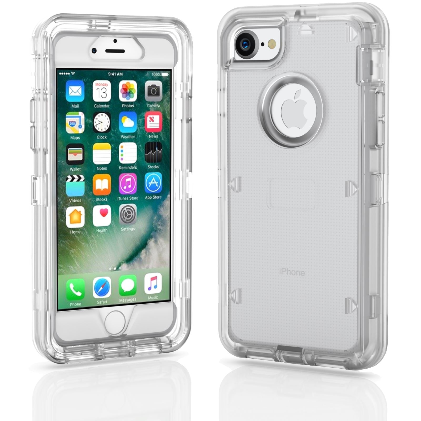 For iPhone 7 / 7 Plus 8 / 8 Plus Case Cover Protective Hybrid Rugged Shockproof alphaaccessmobile For iPhone 7 Clear 