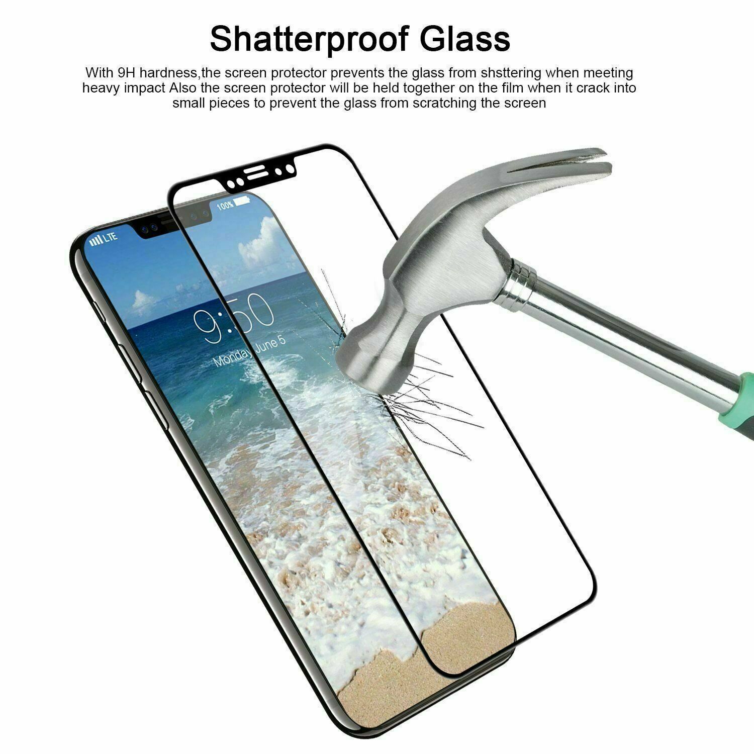 For iPhone X XS Max XR 11 Pro Full Coverage Tempered Glass Screen Protector techsensesolutionstechsensesolutions 