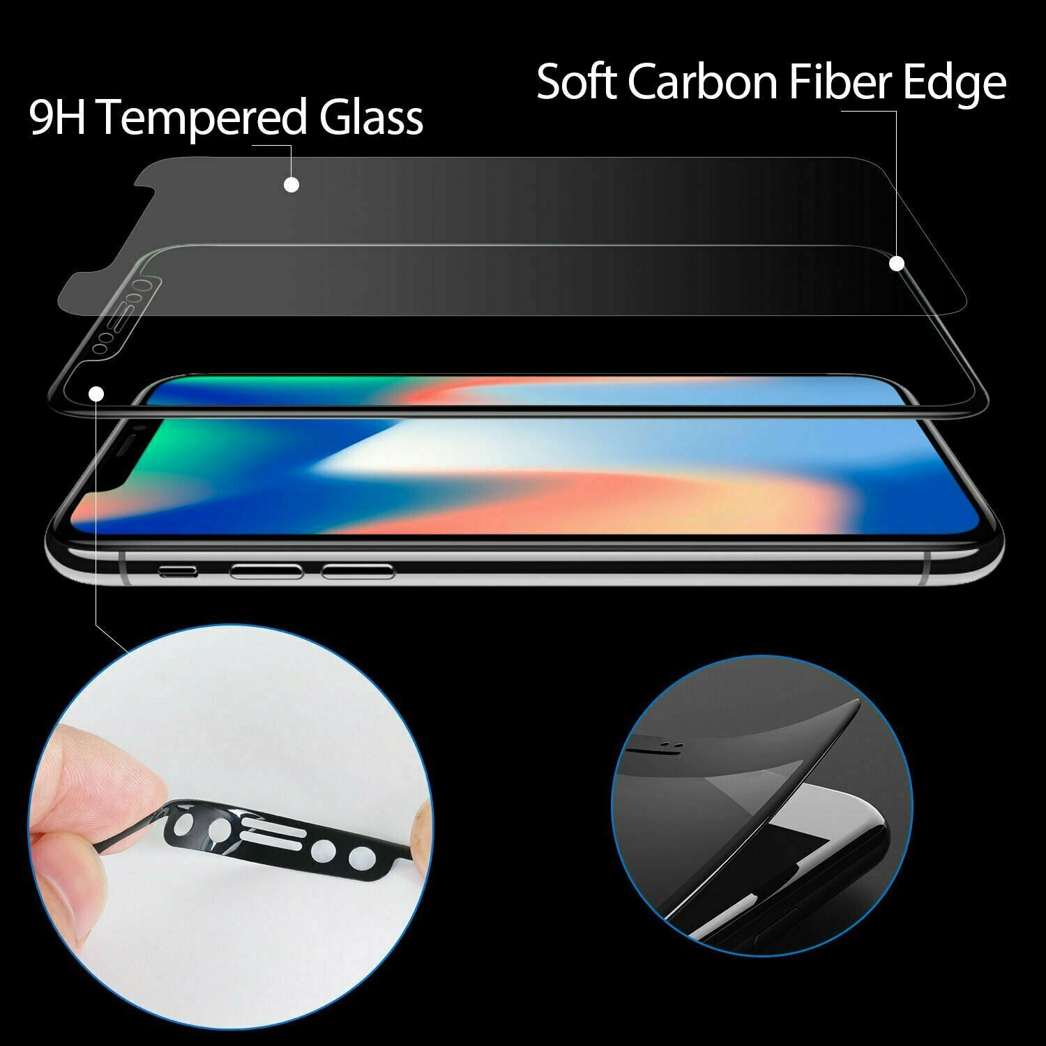 For iPhone X XS Max XR 11 Pro Full Coverage Tempered Glass Screen Protector techsensesolutionstechsensesolutions 
