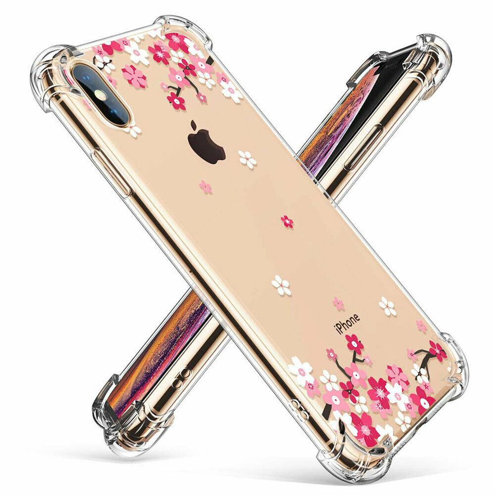 iPhone 11 Pro Max Xs Max XR 8 7 Plus Fashion Flower Cute Case Silicone TPU Women funnycasefunnycase For Apple iPhone X Peach Blossom 