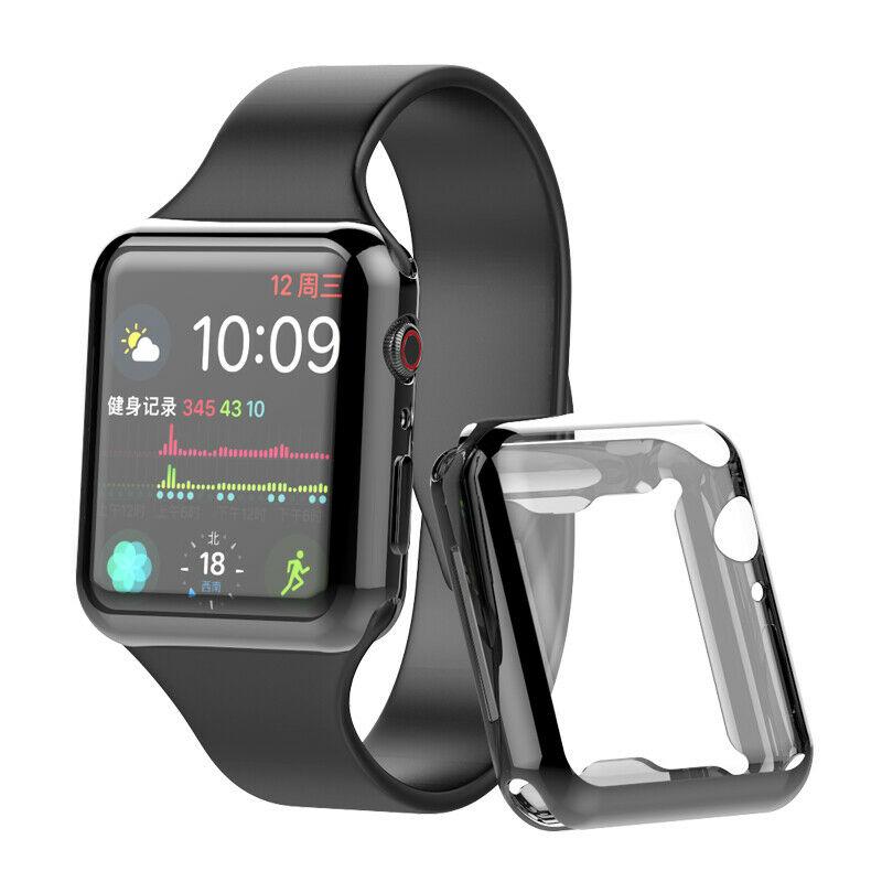 iWatch Apple Watch Series 4 3 2 1 Tpu protector Cover Case with Screen 38mm 42mm rainbow-tech.21 Black 38MM 