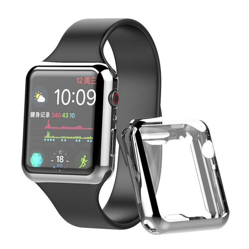iWatch Apple Watch Series 4 3 2 1 Tpu protector Cover Case with Screen 38mm 42mm rainbow-tech.21 Silver 38MM 