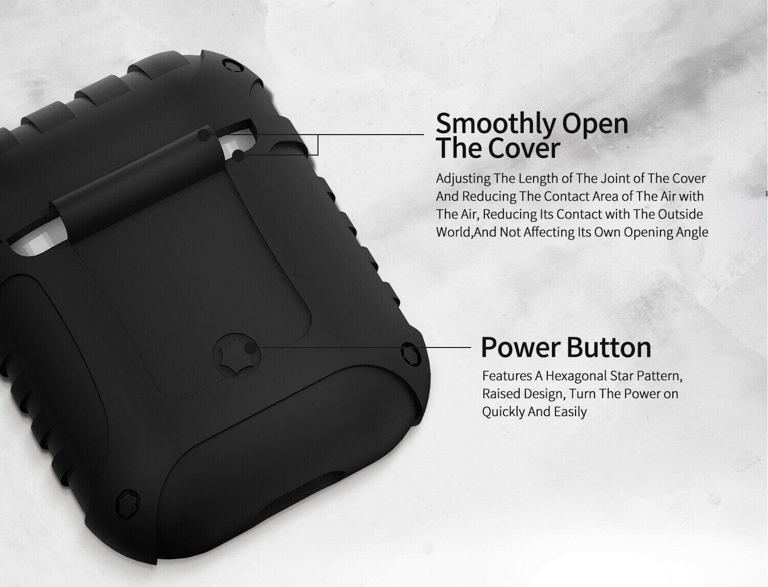 JINGER Shockproof AirPods 1 / 2 Silicone Case Cover Protective Skin + Key Chain e*carat 
