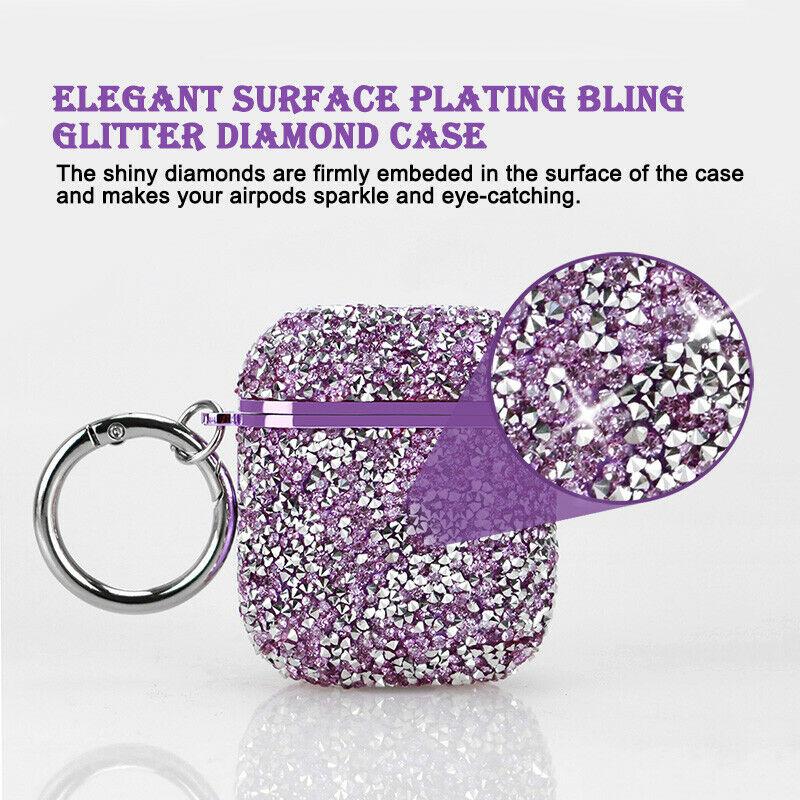 Keychain Charing Protective Case Bling Glitter Cover For Apple Airpods Pro/1/2 easyshops*easyshops* 