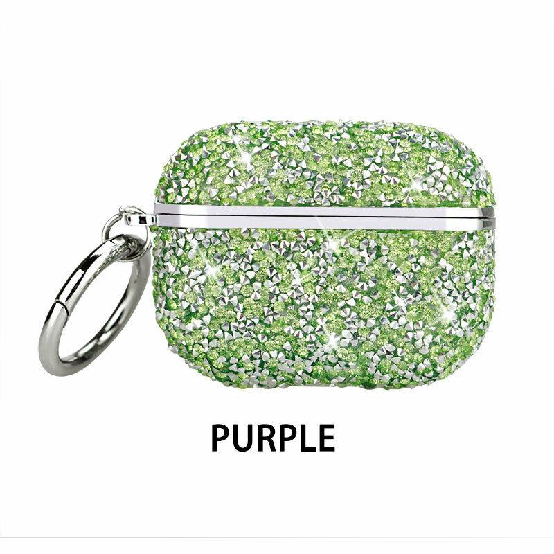 Keychain Charing Protective Case Bling Glitter Cover For Apple Airpods Pro/1/2 easyshops*easyshops* Green For Apple AirPods 1/2 