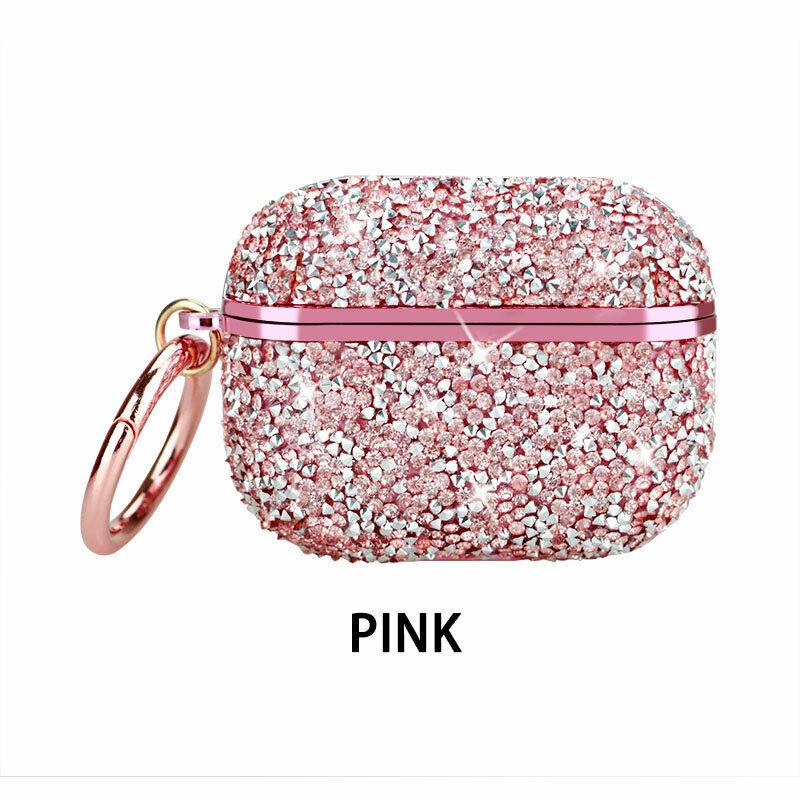 Keychain Charing Protective Case Bling Glitter Cover For Apple Airpods Pro/1/2 easyshops*easyshops* Pink For Apple AirPods 1/2 