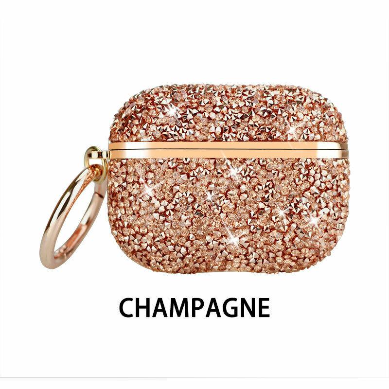 Keychain Charing Protective Case Bling Glitter Cover For Apple Airpods Pro/1/2 easyshops*easyshops* Rosegold For Apple AirPods 1/2 
