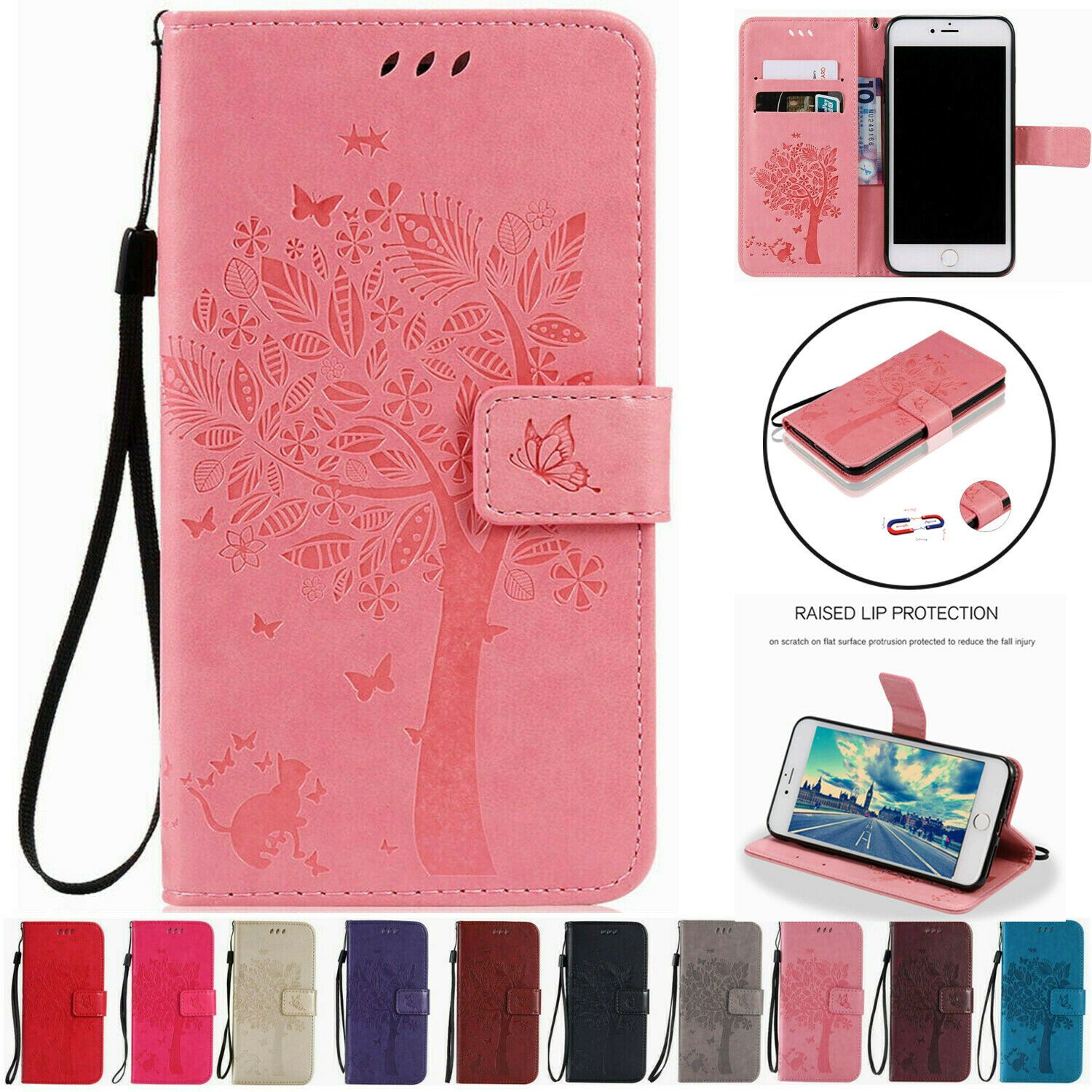 Magnetic Leather Wallet Case For iPhone 8 7 6s Plus X XS MAX XR Flip Cover Stand stekim-92 