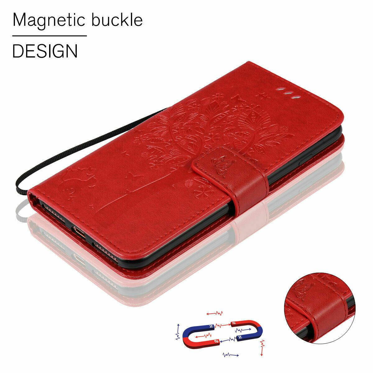 Magnetic Leather Wallet Case For iPhone 8 7 6s Plus X XS MAX XR Flip Cover Stand stekim-92 