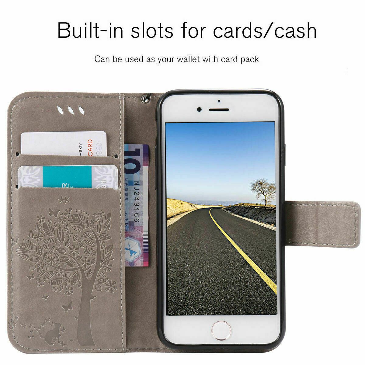 Magnetic Leather Wallet Case For iPhone 8 7 6s Plus X XS MAX XR Flip Cover Stand stekim-92 
