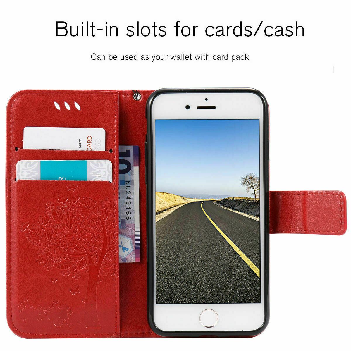 Magnetic Leather Wallet Case For iPhone 8 7 6s Plus X XS MAX XR Flip Cover Stand stekim-92 