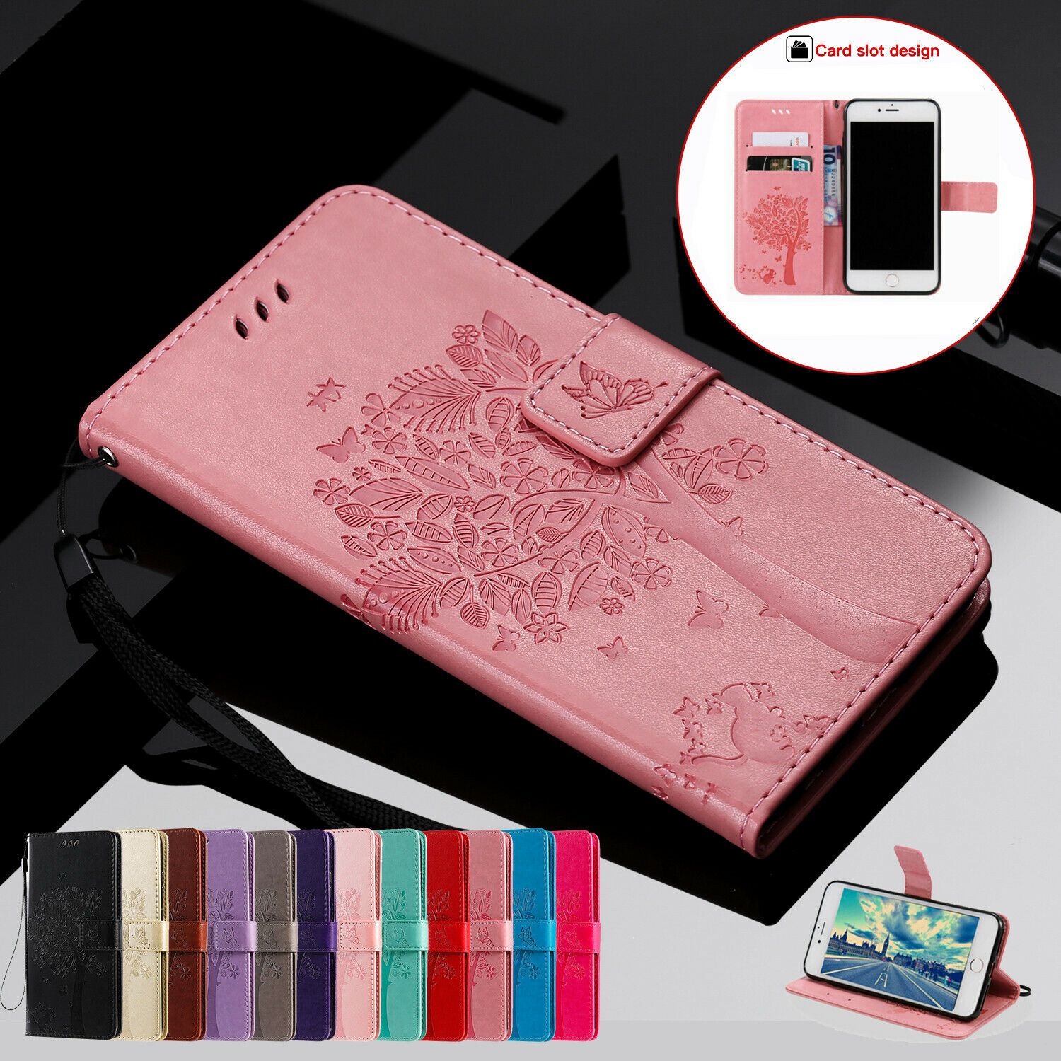 Magnetic Leather Wallet Case For iPhone 8 7 6s Plus X XS MAX XR Flip Cover Stand stekim-92 