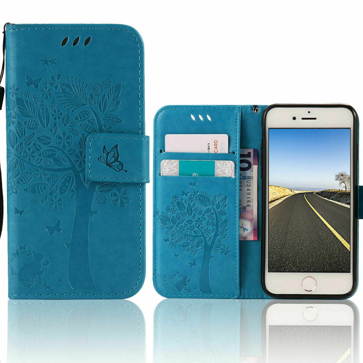 Magnetic Leather Wallet Case For iPhone 8 7 6s Plus X XS MAX XR Flip Cover Stand stekim-92 Blue iPhone6/6S 