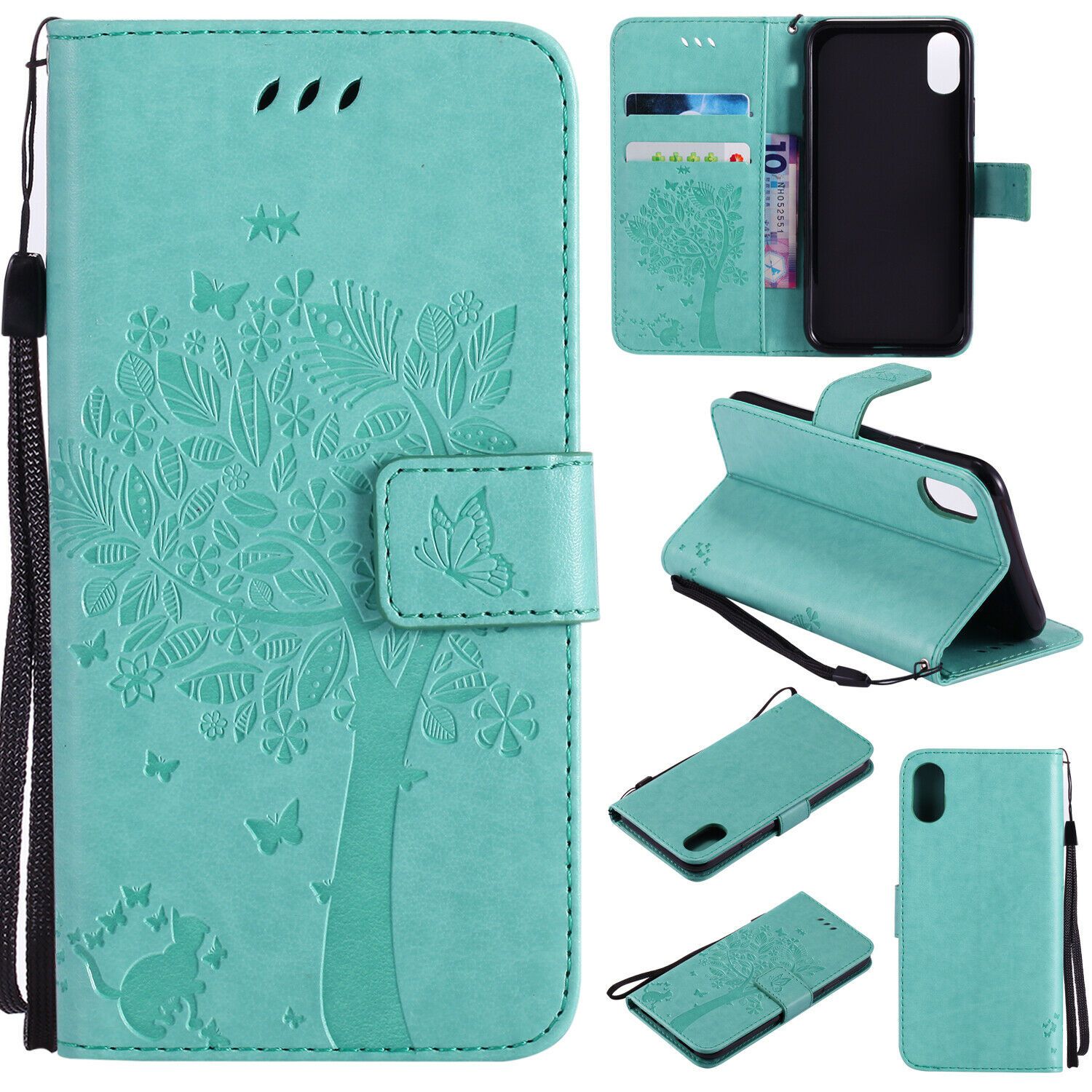 Magnetic Leather Wallet Case For iPhone 8 7 6s Plus X XS MAX XR Flip Cover Stand stekim-92 Green iPhone6/6S 