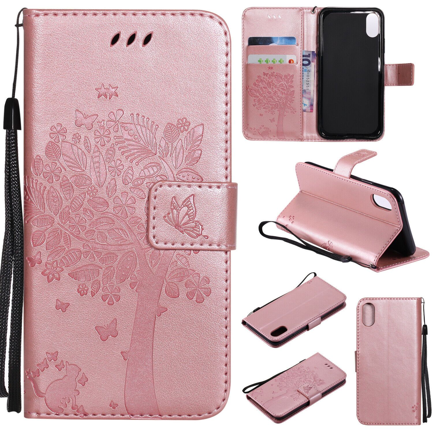 Magnetic Leather Wallet Case For iPhone 8 7 6s Plus X XS MAX XR Flip Cover Stand stekim-92 Rose gold iPhone6/6S 