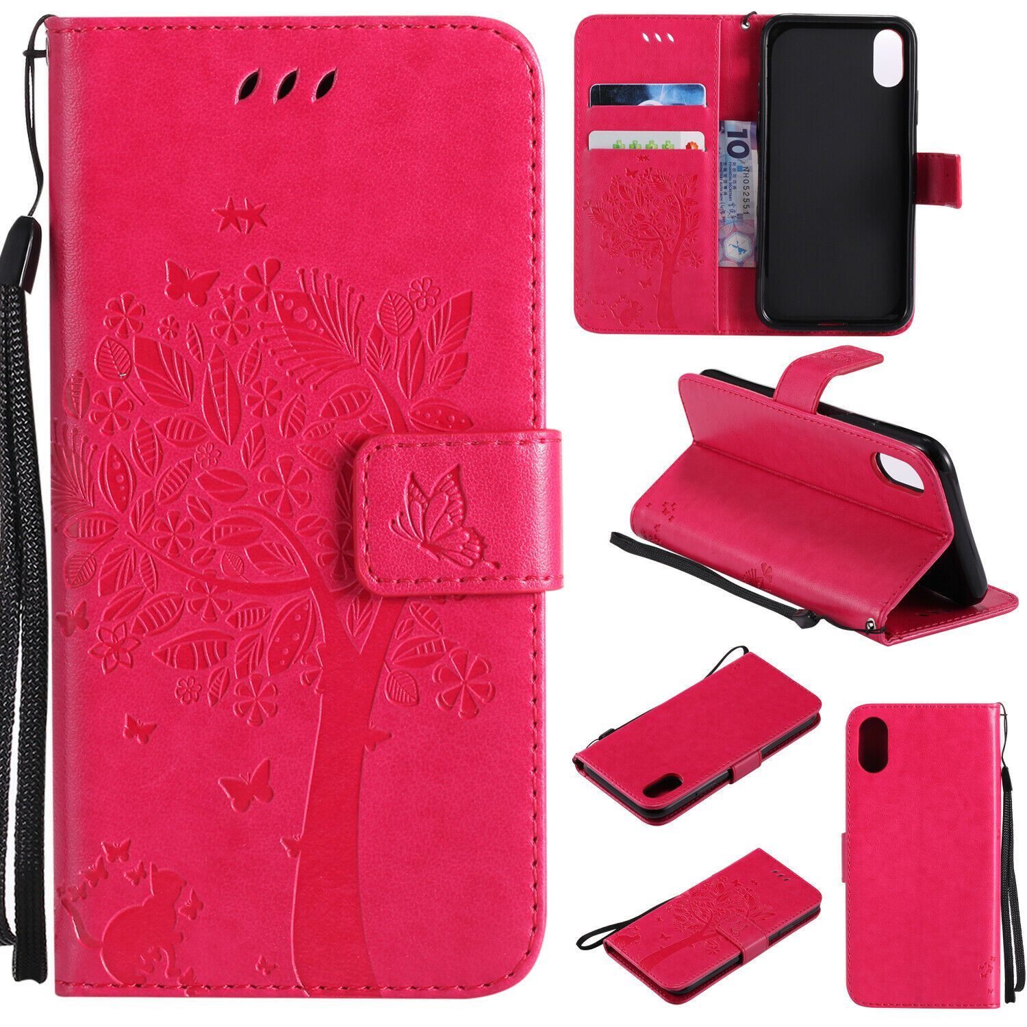 Magnetic Leather Wallet Case For iPhone 8 7 6s Plus X XS MAX XR Flip Cover Stand stekim-92 Rose iPhone6/6S 