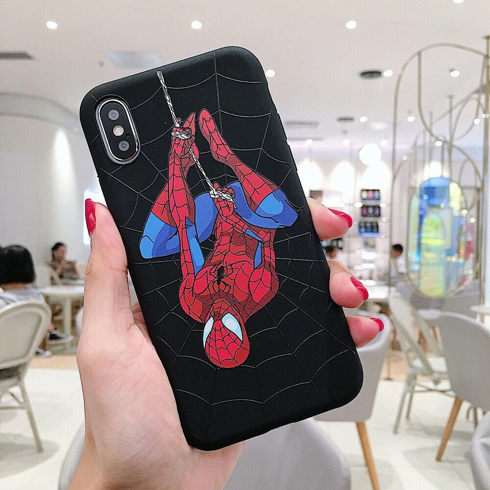 Marvel Spider Iron Man Soft Phone Case Cover For iPhone11Pro XR 6s 7 8Plus XSMax tsy520yqw 