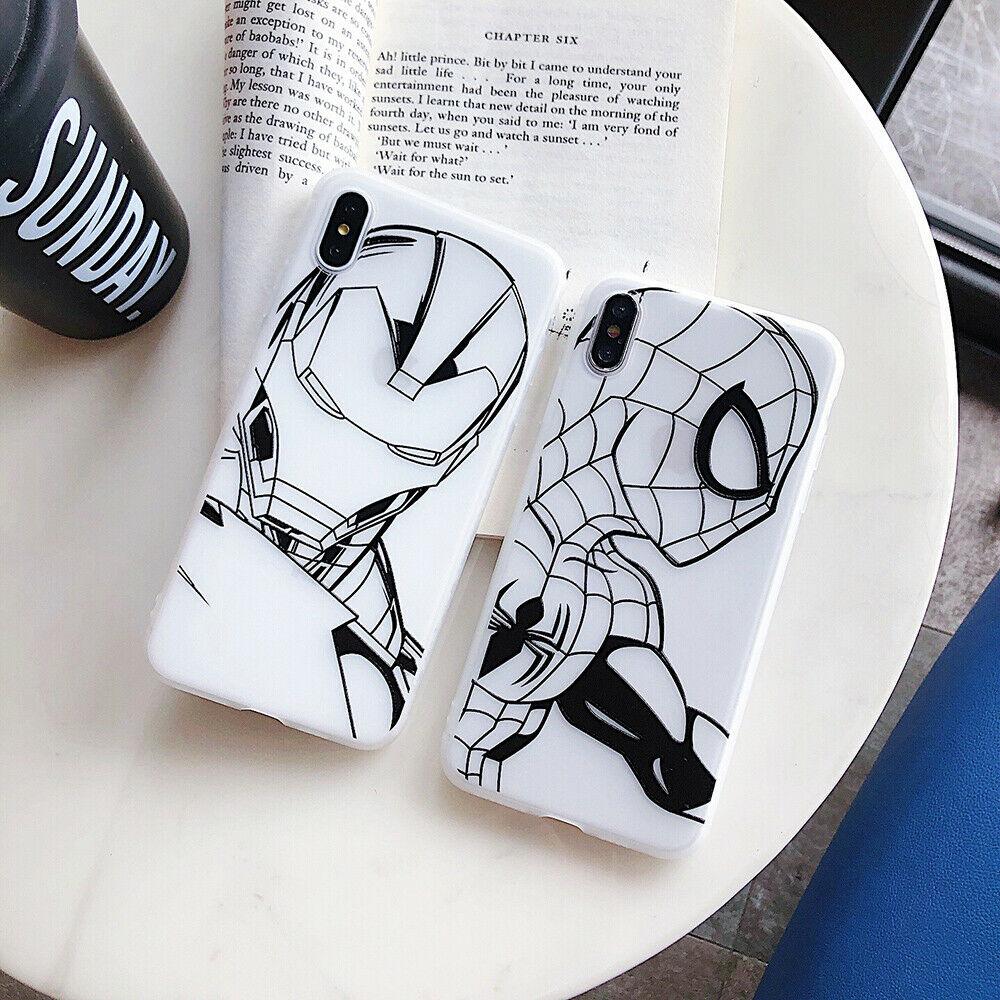 Marvel Spider Iron Man Thin Phone Case Cover For iPhone X 6s 7 8Plus XR Xs Max iPhone Cases AtlasCase 