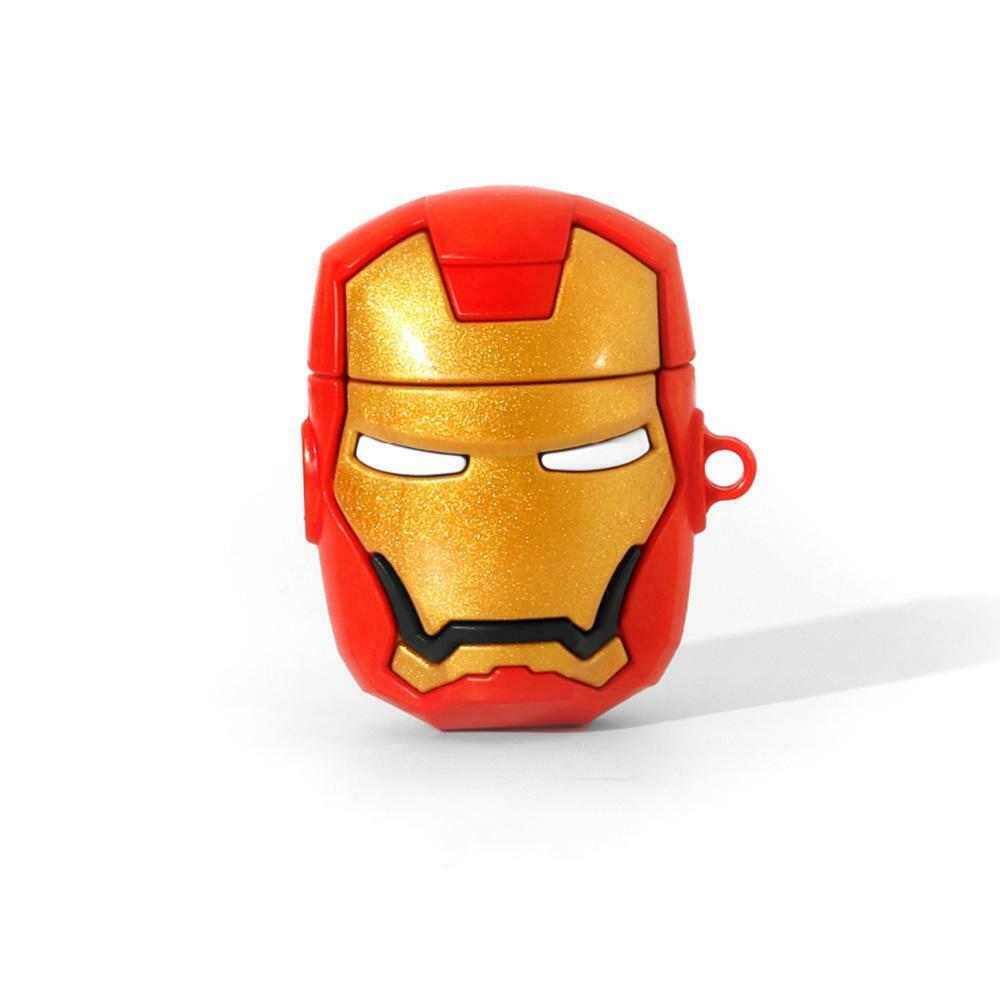 NEW 3D Cartoon Iron Man Batman Charging Earphone For Airpods Pro 1&2 Case Cover Airpods Case AtlasCase Red Iron Man For Airpods 1&2 