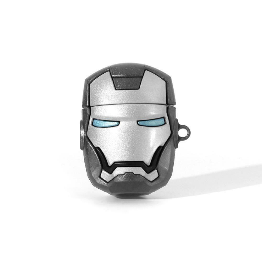 NEW 3D Cartoon Iron Man Batman Charging Earphone For Airpods Pro 1&2 Case Cover Airpods Case AtlasCase Silver Iron Man For Airpods 1&2 