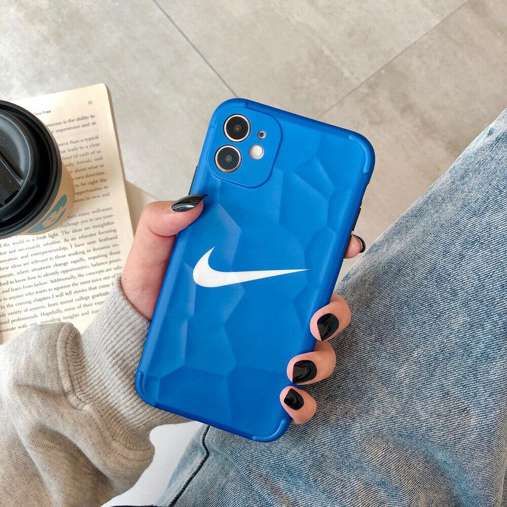 Nike Logo Bump Rugged Plain Phone Case Cover For iPhone11Pro 7 8Plus XR XS Max X iPhone Cases AtlasCase For iPhone 7/8/SE(2020) Blue 
