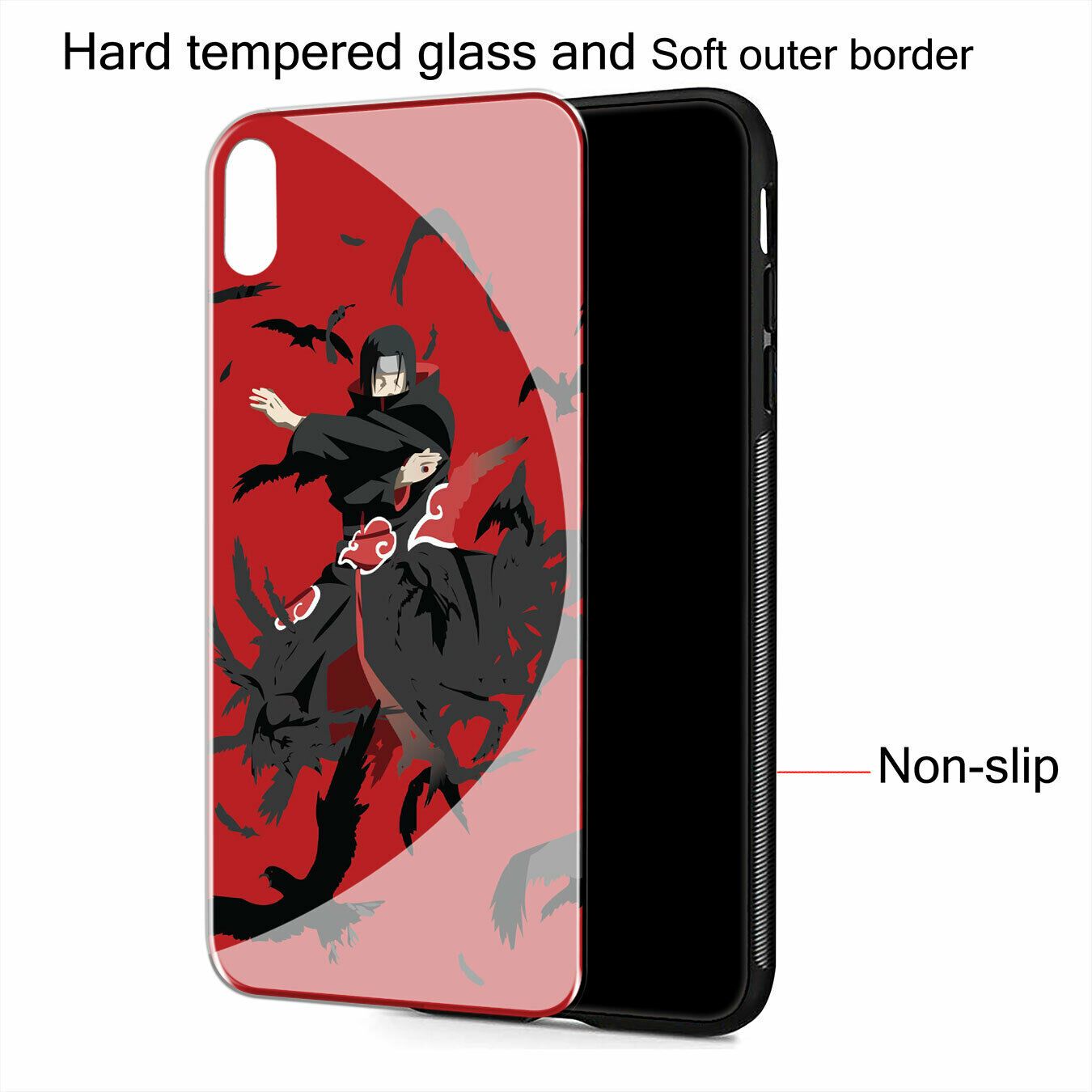 Sasuke NARUTO Akatsuki Glass Case for iPhone 11 Pro XR X XS Max 8 7 6 6s Plus + iPhone Cases AtlasCase 