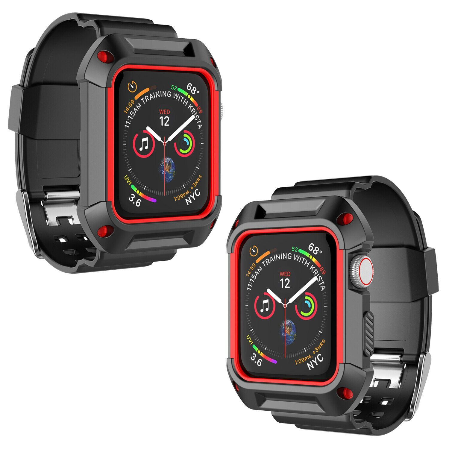Silicone Sport Band Strap+Case for Apple Watch Series 5/4/3/2/1 42/38/40/44mm ebizware 