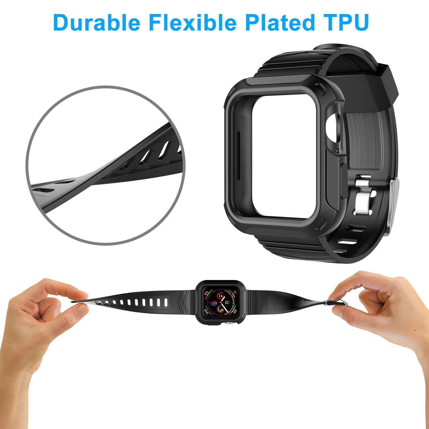Silicone Sport Band Strap+Case for Apple Watch Series 5/4/3/2/1 42/38/40/44mm ebizware 