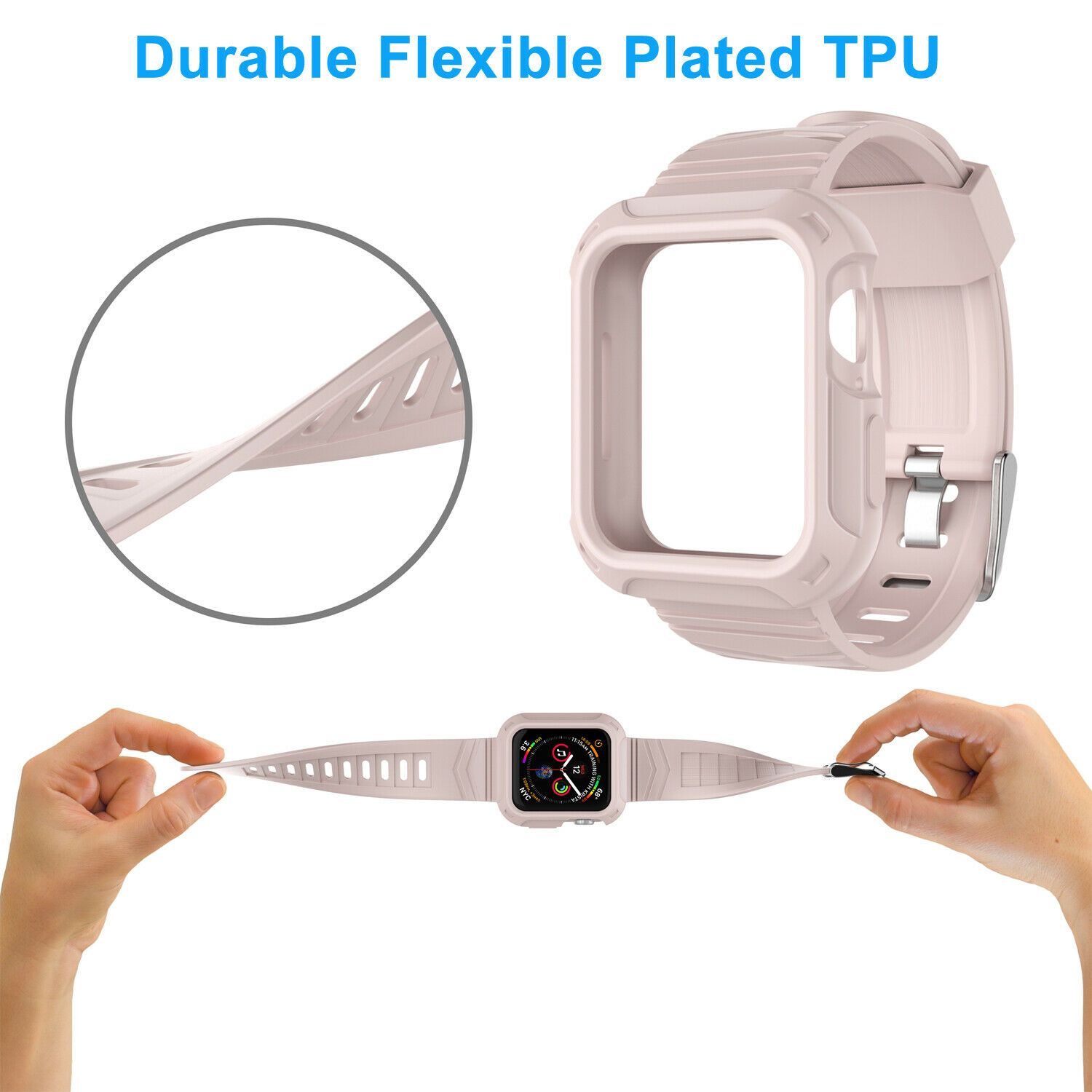 Silicone Sport Band Strap+Case for Apple Watch Series 5/4/3/2/1 42/38/40/44mm ebizware 