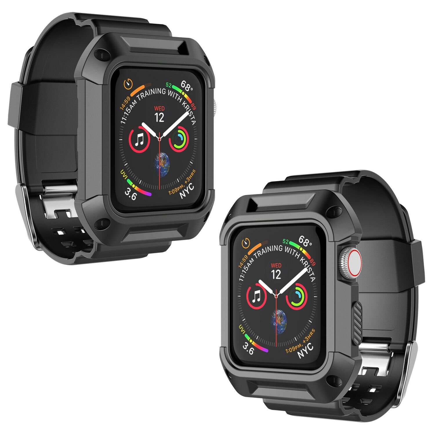 Silicone Sport Band Strap+Case for Apple Watch Series 5/4/3/2/1 42/38/40/44mm ebizware 