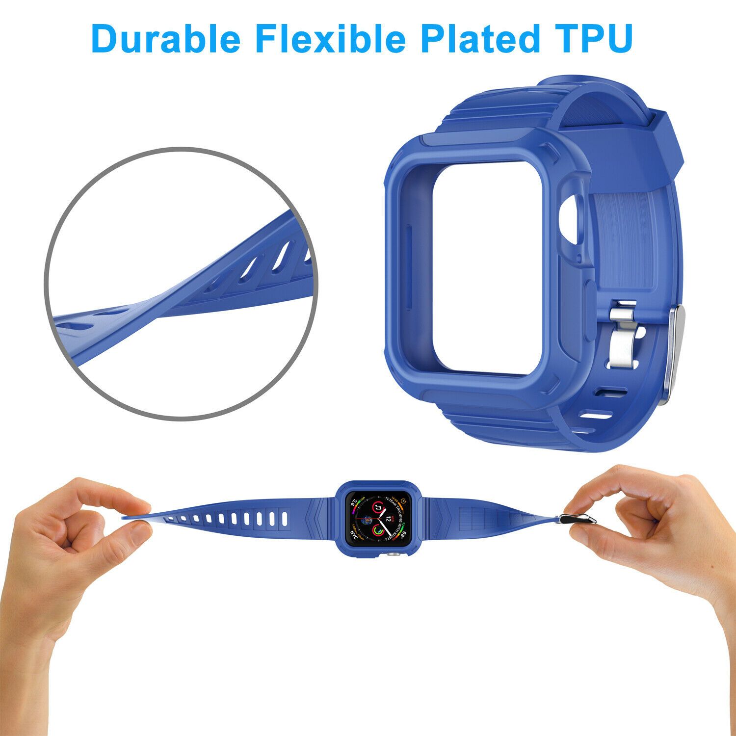 Silicone Sport Band Strap+Case for Apple Watch Series 5/4/3/2/1 42/38/40/44mm ebizware 