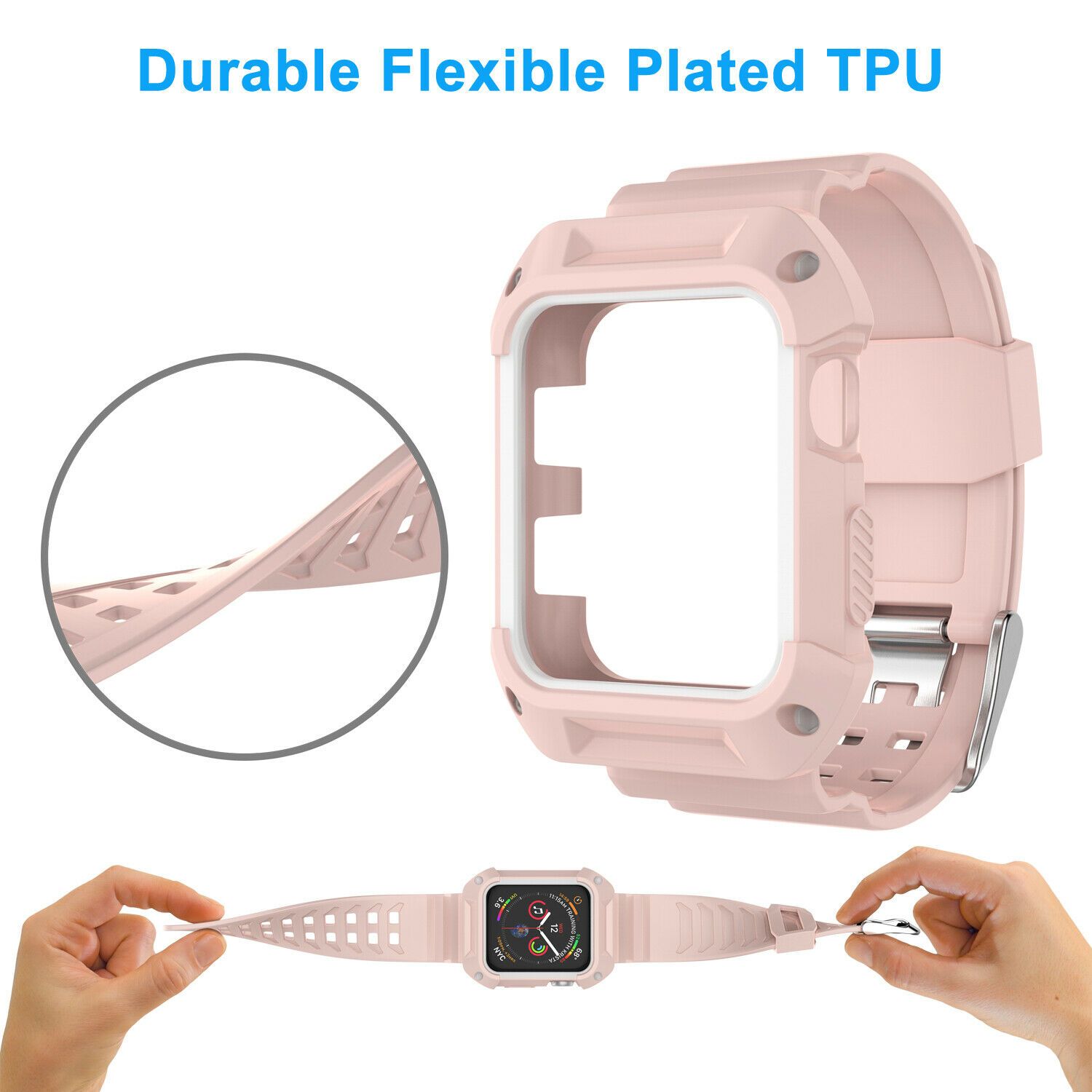 Silicone Sport Band Strap+Case for Apple Watch Series 5/4/3/2/1 42/38/40/44mm ebizware 